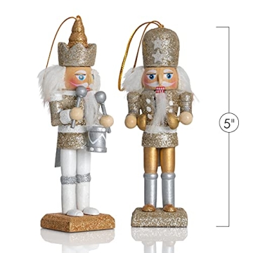 Ornativity Nutcracker Christmas Hanging Ornaments Set – 5 Pieces