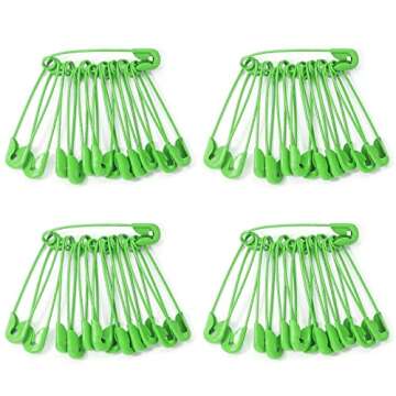Qjaiune 100 PCS 30mm / 1.2 Inch Safety Pins Heavy Duty Quilting Pins, Colored Safety Pins Bulk Metal...