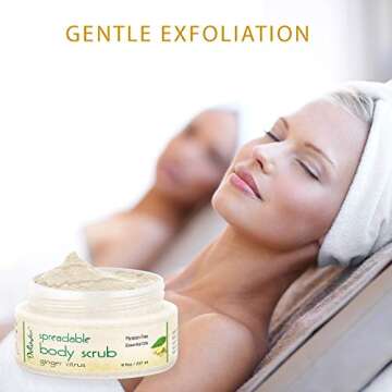 Deluvia Dead Sea Salt Exfoliating Face & Body Moisturizing Scrub, Ginger and Citrus Essential Oils, Vitamin E for Dry Skin - Leaves Skin Silky Smooth with Lasting Hydration for Men & Women (Two Pack)