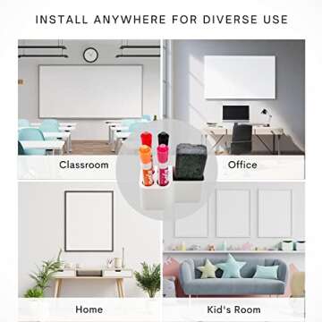 Storage Theory Marker Caddy – White Holder for Dry Erase Markers, Pen, and Pencils – Organizer for Desk, Office, Locker, Chalkboard, Kitchen Refrigerator – 1 Pack