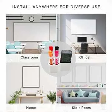 Storage Theory Marker Caddy – White Holder for Dry Erase Markers, Pen, and Pencils – Organizer for Desk, Office, Locker, Chalkboard, Kitchen Refrigerator – 1 Pack