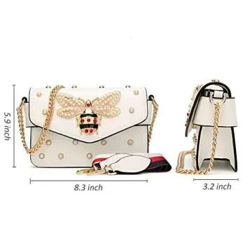 Designer Bee Purse with Pearl – Stylish & Versatile Handbag