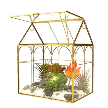 ZSE29847 Elegant Tall Glass Greenhouse Terrarium for Plants