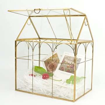 ZSE29847 Elegant Tall Glass Greenhouse Terrarium for Plants