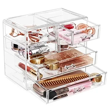 Sorbus Clear Makeup Organizer Display - Stylish Organization and Storage Case for Cosmetics, Jewelry...