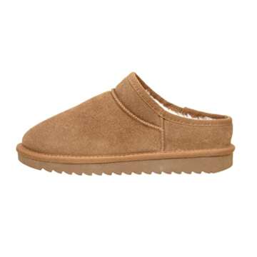 CUSHIONAIRE Women's Hilo Vegan Suede Cozy Mule +Memory Foam, Chestnut Vegan Suede 8.5
