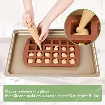 FUNBAKY 24-Cavity Silicone Baking Molds for Creative Treats