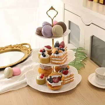 ShellKingdom 2 Pack Elegant 3 Tier Cupcake Stand