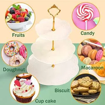 ShellKingdom 2 Pack Elegant 3 Tier Cupcake Stand