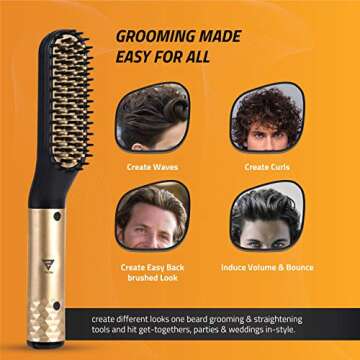 Zircon Beard Straightener: Best Electric Hair Brush for Men