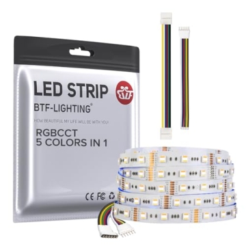 BTF-LIGHTING RGBCCT LED Tape Lights - Multi-Color & Dimmable 16.4ft