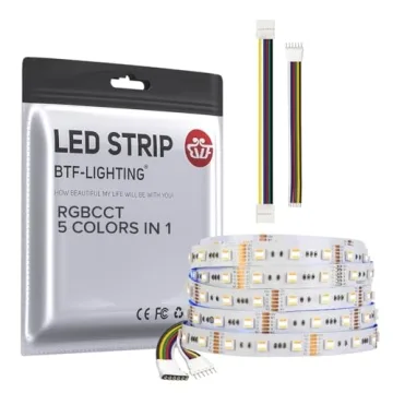 BTF-LIGHTING RGBCCT LED Tape Lights - Multi-Color & Dimmable 16.4ft