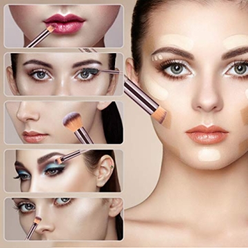 HEYMKGO 15PCS Makeup Brushes Set with Chic Travel Bag