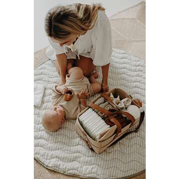 Frankie Lane French Linen Reversible Playmat for Infants - Nursery Decor & Tummy Time Mat