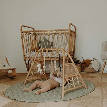 Frankie Lane Reversible French Linen Playmat for Infants