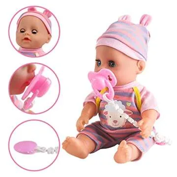 deAO Baby Doll Play Set with Crib and Accessories 21 PCS