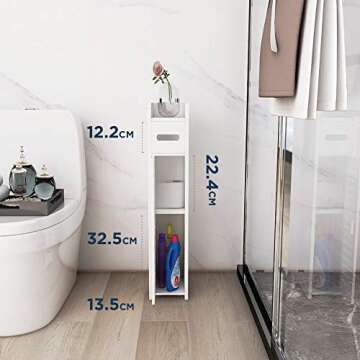 Doxo Small Bathroom Cabinet Storage Cabinet Floor Cabinet with Doors and Shelves, Bathroom Organizer...