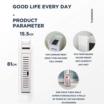 Doxo Small Bathroom Storage Cabinet for Organizing Spaces