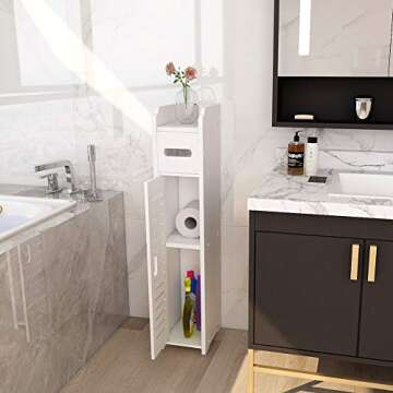 Doxo Small Bathroom Storage Cabinet for Organizing Spaces
