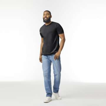 Gildan Adult Softstyle Cotton T-Shirt, Style G64000, Multipack, Black (2-Pack), Medium