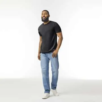 Gildan Adult Softstyle Cotton T-Shirt, Style G64000, Multipack, Black (2-Pack), Medium