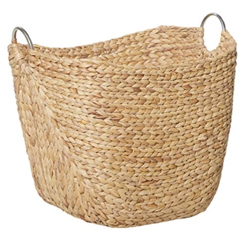 Deco 79 Seagrass Handmade Decorative and Functional Storage Basket Large Woven Basket Organizer with...