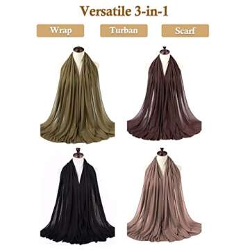 Nonbongoy 4PCS Head Wraps for Black Women Stretch Headwraps Super Soft Hair Wraps Turban Head Scarf ...