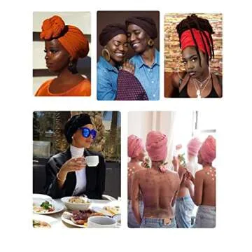 Nonbongoy 4PCS Head Wraps for Black Women Stretch Headwraps Super Soft Hair Wraps Turban Head Scarf for Braid Dreads Locs