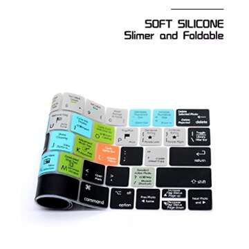 HRH Lightroom Shortcuts Hotkey Silicone Keyboard Cover Skin for MacBook Pro with Touch Bar 13 Inch and 15 Inch(A2159/A1989/A1706,A1990/A1707) 2019 2018 2016 2017 Release US Version