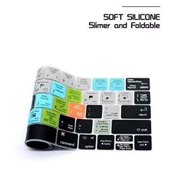 HRH Lightroom Shortcuts Hotkey Silicone Keyboard Cover Skin for MacBook Pro with Touch Bar 13 Inch and 15 Inch(A2159/A1989/A1706,A1990/A1707) 2019 2018 2016 2017 Release US Version
