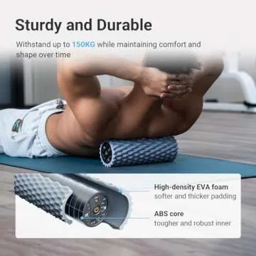 XCOOL Vibrating Foam Roller, 5-Speed Back Roller Foam for Back Pain, High-Density Massage Roller for Muscles, Deep Tissue Foam Roller for Back, Muscle Massage, Exercise, Physical Therapy, Gray