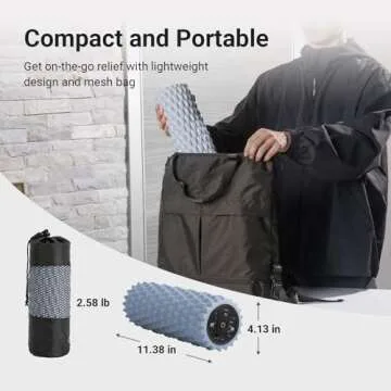 XCOOL Vibrating Foam Roller, 5-Speed Back Roller Foam for Back Pain, High-Density Massage Roller for Muscles, Deep Tissue Foam Roller for Back, Muscle Massage, Exercise, Physical Therapy, Gray