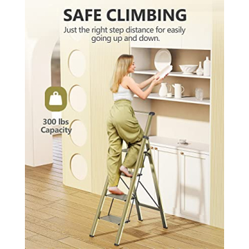 WOA WOA Lightweight 4 Step Folding Ladder for Home