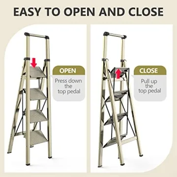 WOA WOA Lightweight 4 Step Folding Ladder for Home