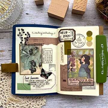 CATaireen Scrapbooking Supplies Kit Ephemera Pack Vintage Mixed Media Junk Journal Decoupage Paper Art Collage Craft Scrapbox Embellishment Scrapbook 41 pcs