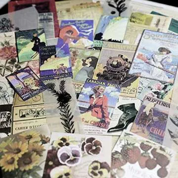 CATaireen Scrapbooking Supplies Kit Ephemera Pack Vintage Mixed Media Junk Journal Decoupage Paper Art Collage Craft Scrapbox Embellishment Scrapbook 41 pcs