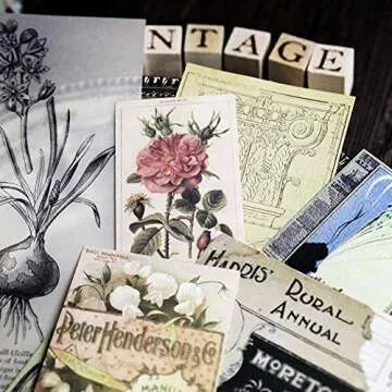 CATaireen Scrapbooking Supplies Kit Ephemera Pack Vintage Mixed Media Junk Journal Decoupage Paper Art Collage Craft Scrapbox Embellishment Scrapbook 41 pcs