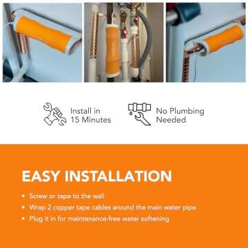 YARNA Capacitive Electronic Water Descaler Whole House Solution - No-Salt Softener System, Reduces Limescale Effects and Mineral Buildup, Compatible with Pipes Up to 1 Inch, Model CWD24