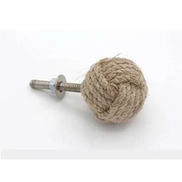 Handcrafted Nautical Jute Drawer Knobs Set of 8