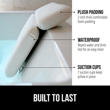 Comfortable Gorilla Grip Bath Pillow for Relaxing Baths