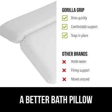 Comfortable Gorilla Grip Bath Pillow for Relaxing Baths