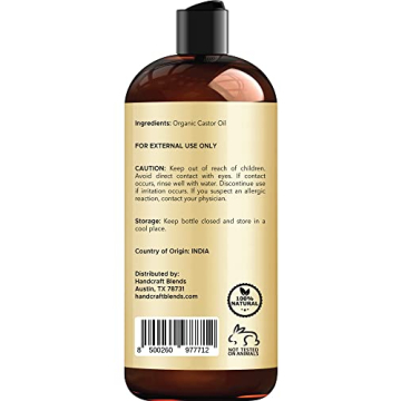 Organic Castor Oil for Hair Growth & Skin Care - 16 Fl Oz