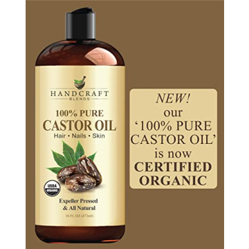 Organic Castor Oil for Hair Growth & Skin Care - 16 Fl Oz