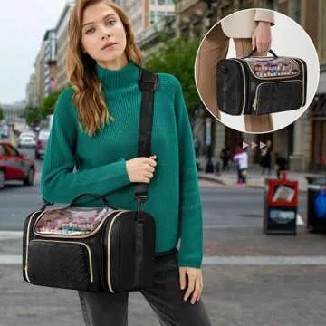 Rexmica Marker Organizer Case Bag for 180-300 Markers, Large Marker Storage Bag with Detachable Divider for Adults, Marker Travel Holder Case Bag for Various Markers or Other Art Craft Supply, Black