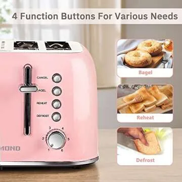 REDMOND Retro 4-Slice Toaster with Extra Wide Slots