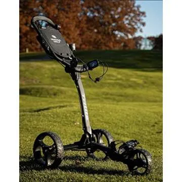 OMADA GOLF Trilite Golf Push Cart | Lightweight and Folding Golf Bag Stand | Grey and Black