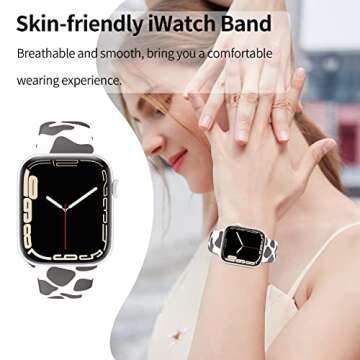 SKYLET Compatible with Apple Watch Band 38mm 40mm 41mm 42mm 44mm 45mm 49mm for Women Girls Men, Cute Leopard Printed Pattern Sport Band for iWatch Ultra SE Series 8 7 6 5 4 3 2 1 for Women Girls