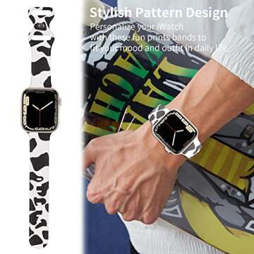 SKYLET Compatible with Apple Watch Band 38mm 40mm 41mm 42mm 44mm 45mm 49mm for Women Girls Men, Cute Leopard Printed Pattern Sport Band for iWatch Ultra SE Series 8 7 6 5 4 3 2 1 for Women Girls