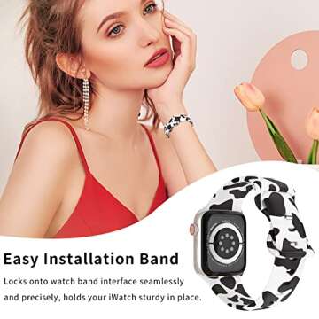 SKYLET Compatible with Apple Watch Band 38mm 40mm 41mm 42mm 44mm 45mm 49mm for Women Girls Men, Cute Leopard Printed Pattern Sport Band for iWatch Ultra SE Series 8 7 6 5 4 3 2 1 for Women Girls