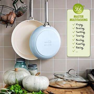 GreenPan Padova Hard Anodized Healthy Ceramic Nonstick, 8" and 10" Frying Pan Skillet Set, PFAS-Free...